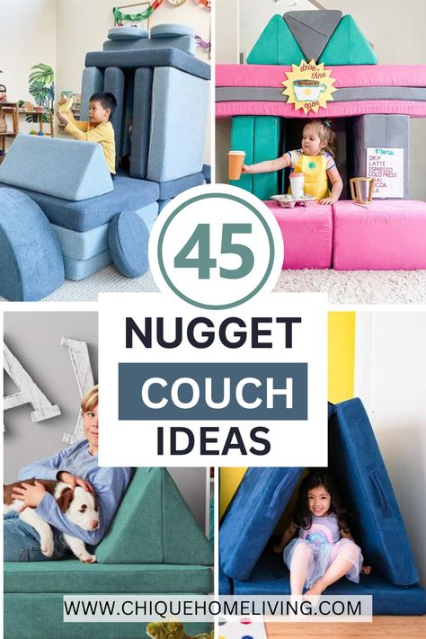 Cushy Couch Ideas, Nugget Single Build, Nugget Couch Accessories, 2 Nugget Fort, Nugget Color Combos, The Nugget Couch Ideas, Nugget Couch Obstacle Course, Nugget Couch Ideas Two, 2 Nugget Couch Configurations