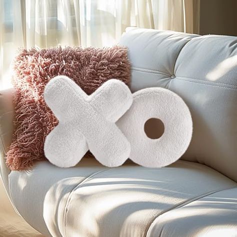 suppies XO Pillow Plush – White Throw Pillows for Bedroom, Living Room - Hugs and Kisses Valentine Days – 12.5"x 12.5" Cute Pillow for Cute Room Decor -Decorative Throw Pillow Aestheic Pillow, Minimalist Throw Pillows, Cute Colorful Pillows, Scandinavian Throw Pillows, Fun Couch Pillows, College Apt Decor, Dopeamean Decor, Lumbar Pillow On Couch, Xo Pillow