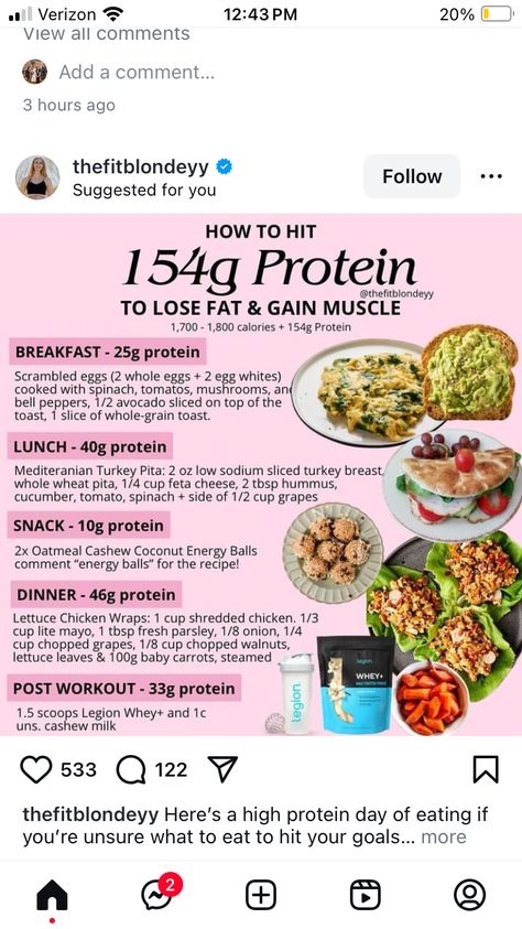 200 Grams Of Protein A Day Meal Plan, 150 Grams Of Protein A Day, 150 Grams Of Protein Meal Plan, 150 Grams Of Protein, Protein Plan, Protein A Day, Fiber Meals, Calorie Cycling, Healthy High Protein Breakfast