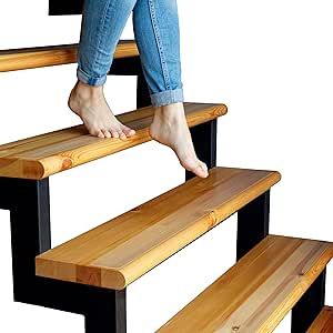 Clear Stair Treads Non Slip for Wooden Steps Indoor with Roller[15 Pcs 32''x 4''] - Pre-Cut Anti Slip Strips & Stair Runners - Peel and Stick Treads - Safety for Elder, Children & Pets by EdenProducts Wooden Steps Indoor, Stair Treads Non Slip, Steps Indoor, Stairs Covering, Step Treads, Hardwood Stairs, Flooring For Stairs, Carpet Stair Treads, Wood Steps