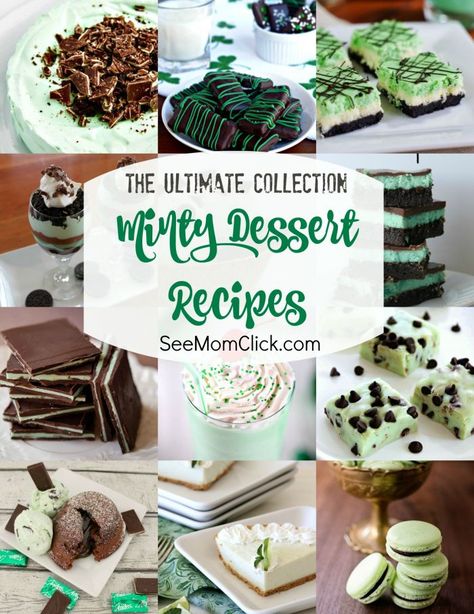 Chocolate and mint together area favorite combo of mine so I've rounded up tons of the best minty dessert recipes. Pies, cakes, puddings, brownies, and more. Find your new favorite St. Patrick's Day recipe right here. Yum! Minty Desserts, St Patrick's Day Drinks, Pudding Parfait, Mint Oreo, Green Food Coloring, Cookie Crumbs, Pie Cake, Party Treats, Treat Recipe