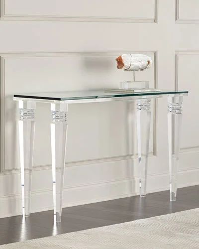 Acrylic Console Table, Table Acrylic, Lucite Furniture, Lucite Table, Luxury Storage, Acrylic Coffee Table, Dresser Design, Dining Room Buffet, Acrylic Legs