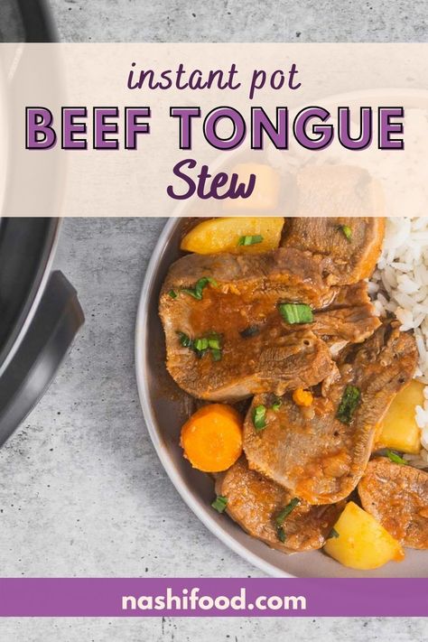 Make this easy Instant Pot Beef Tongue Stew or Lengua Guisada Panamanian style, for your next dinner. This beef tongue is a tender cut of meat made with tomato sauce, culantro, potatoes, and carrots. It is quite a delight! Beef Tongue Instant Pot, Tongue Recipe Beef, Beef Tongue Recipes Instant Pot, Beef Tongue Stew, Pinoy Foods, Coleslaw Salad, Beef Tongue, Potatoes And Carrots, Potted Beef