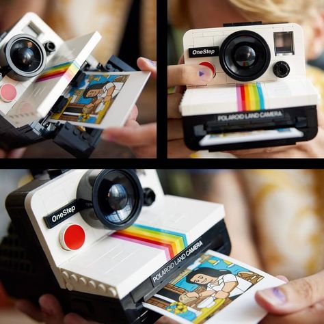 LEGO Ideas 2024 Polaroid Camera revealed! Lego Polaroid, Lego Camera, Lego Land, Photo Polaroid, Lego Speed Champions, Classic Lego, Lego Super Mario, Disney Princess Frozen, Polaroid Camera