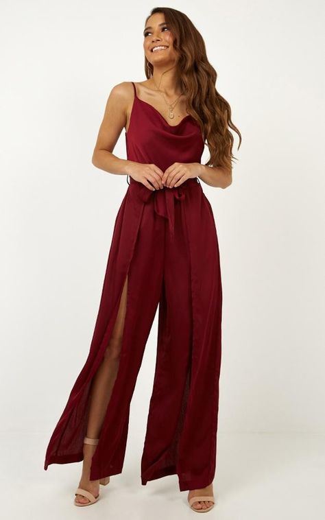 Maroon Jumpsuit Outfit, Blush Dress Outfit, Occasion Jumpsuit, Jumpsuit Outfit Wedding, Jumpsuit Wedding Guest, Maroon Jumpsuits, Since Youve Been Gone, Wedding Jumpsuit, Jumpsuit Elegant