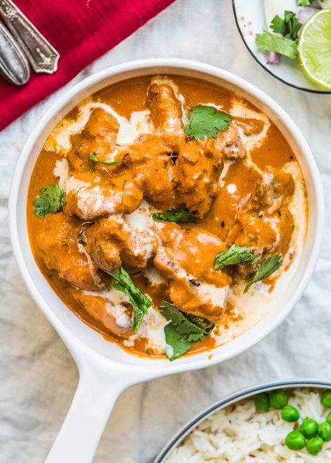 Butter Chicken simmers in a buttery tomato sauce and is punctuated by several special spices and herbs. Skip the Indian takeout and cook up your very own version of the popular dish! Indian Takeout, Butter Chicken Recipe Indian, Street Food India, Butter Chicken Sauce, Chicken Thigh Recipe, Indian Butter Chicken, Tandoori Masala, Meal Prep Plans, Indian Chicken