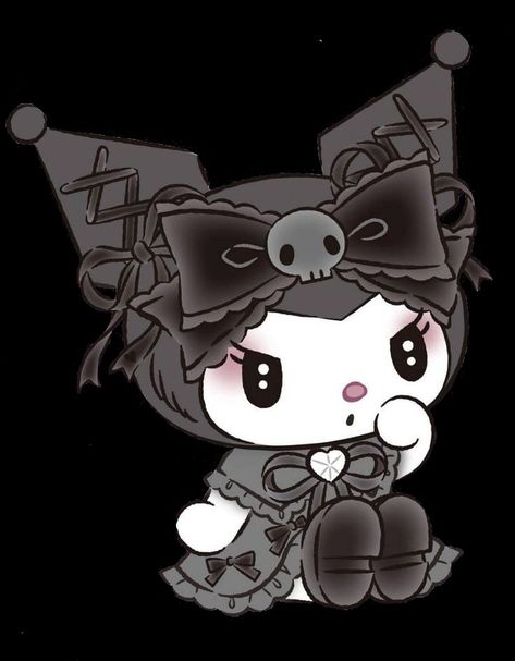 Kuromi Jirai Kei Wallpaper, Kuromi Jirai Kei, Black Hello Kitty Pfp, Black Hello Kitty, Hello Kitty Pfp, Kitty Pfp, Hello Kitty Printables, Hello Kitty Images, Hello Kitty Characters