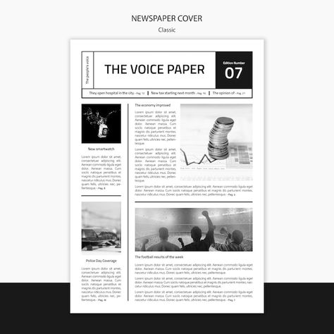 Graphic Design News, Article Template, Newspaper Cover, Portfolio Template Design, Newspaper Design, Magazine Editorial, Graphic Design Fun, Portfolio Templates, Cover Template