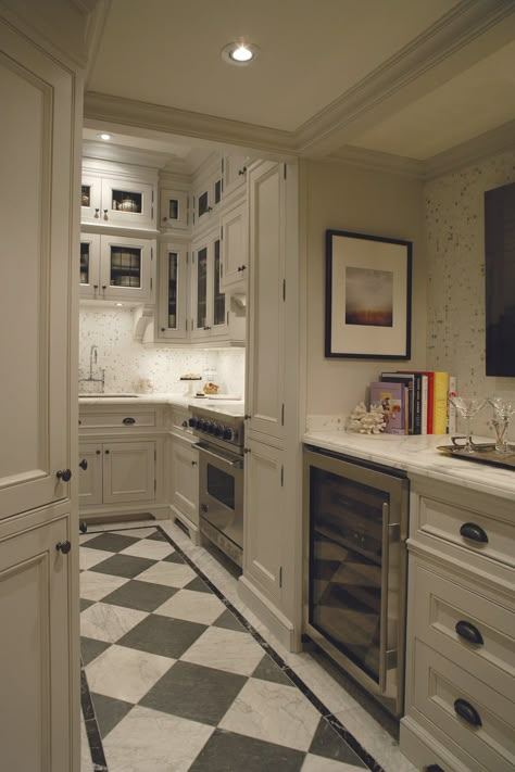 Small White Kitchens, Leaded Glass Door, Eclectic Furniture, Penthouse Apartment, White Floors, Butler's Pantry, Apartment Kitchen, The Design Files, White Cabinets