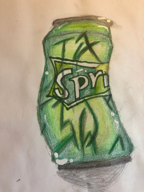 Sprite Drawing Drink, Sprite Drawing, Sprite Soda, Fizzy Drinks, Fizzy Drink, Colored Pencil Drawing, Soda Can, Pencil Drawing, Drawing Art