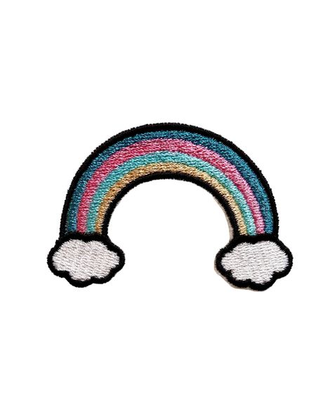 Rainbow Patch, 90s Pop Culture, Rainbow Badge, Embroidered Applique, Diy Embroidery, Pastel Rainbow, Vintage Gifts, Iron On Patches, Embroidered Patches