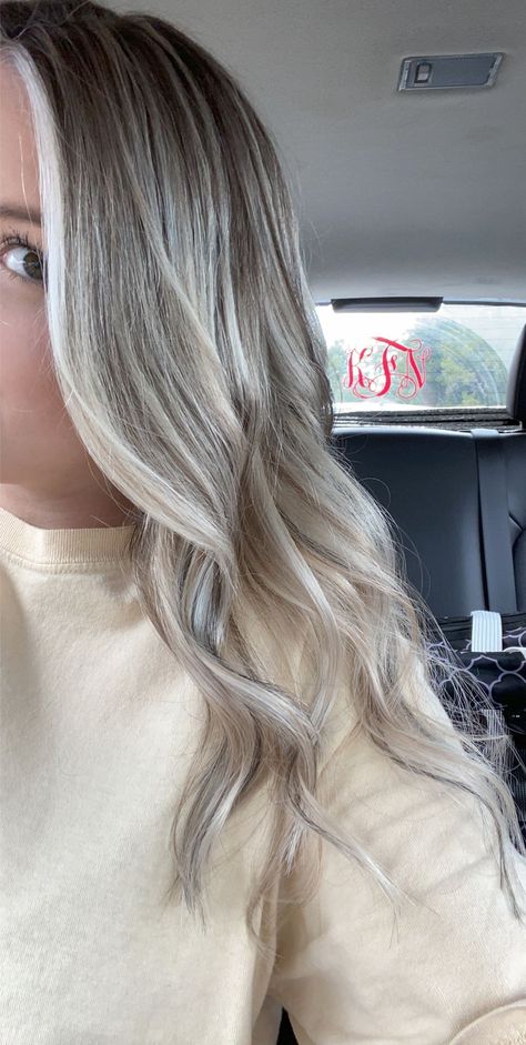 Babylights And Lowlights Blonde, Short Thick Hair Color Ideas, Brown Hair With Icy Blonde Balayage, Hair With Natural Roots, Blonde Hair Brown Lowlights Fall, Ash Brown Highlights On Blonde Hair, Hair Colors 2023 Fall, Icy Blonde Hair Ideas, Ash Fall Hair Color