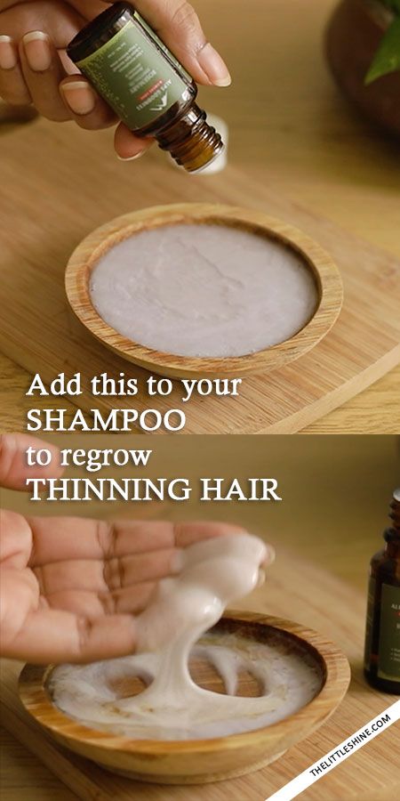 One essential oil to regrow thinning hair - The Little Shine Natural Remedy For Thinning Hair, Just Nutritive Hair Growth, Diy Shampoo For Thinning Hair, Treatments For Thinning Hair, Diy Hair Thickener, Best Way To Thicken Hair, Remedies For Hair Thinning, Essential Oils For Thinning Hair, Naturally Thicken Hair