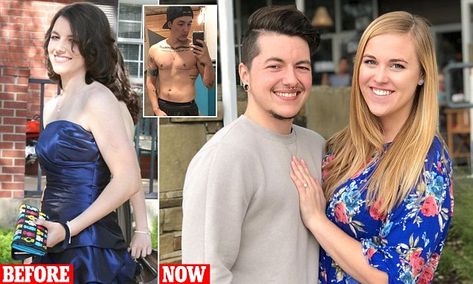 Trans man reveals girlfriend became heterosexual for him #DailyMail Trans Man Tips, Trans Before After, Trans Guy Top Surgery, Trans Things, Transgender Before And After, Then Vs Now, Transgender Mtf, Indian Beauty Saree, Clothing Hacks