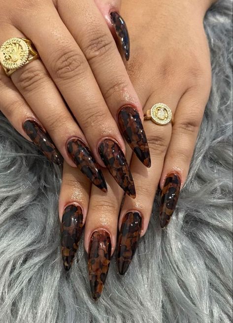 Trolls Oc, Tortoise Shell Nails, Shell Nails, Tomboy Femme, Brown Acrylic Nails, Brown Acrylic, Nails 2024, Brown Nails, Dream Nails