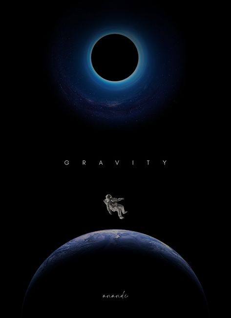 Gravity Logo Design, Moon Poster Design, Gravity Aesthetic, Gravity Poster, Black 90s Movies Aesthetic, The Martian Film, Gravity Movie, Space Movie Posters, Simple Sign Language