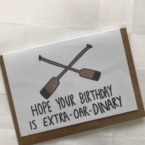 Funny Birthday Card for Rowers Rowing Oars Pun Birthday - Etsy South Africa Rowing Themed Party, Birthday Cards For Runners, Running Themed Birthday Cards, Rowing Birthday Cards, Funny Running Birthday Cards, Rowing Oars, Birthday Card For Friend, Birthday Puns, Greeting Card Birthday