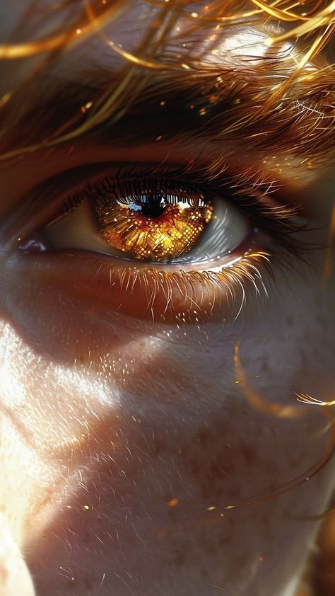 Eye Close Up, Golden Eyes, Digital Portrait Art, Aesthetic Eyes, Foto Poses, Gold Eyes, Fantasy Aesthetic, 판타지 아트, Eye Art