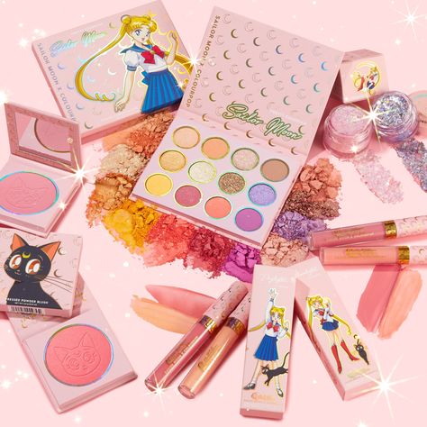 ColourPop has announced a full Sailor Moon makeup collection — complete with lip glosses, eyeshadows, blushes, and more! Sailor Moon Makeup, Sailor Moons, Fixing Spray, Colourpop Cosmetics, Moon Collection, Colour Pop, Glitter Gel, Glossy Lips, Makati