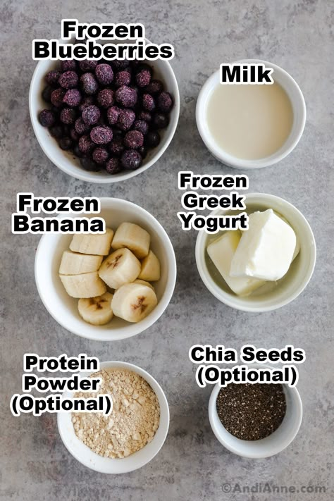 Blueberry Banana Protein Smoothie, Blueberry Coconut Smoothie, Frozen Yogurt Smoothie Recipes, Blueberry Protein Smoothie Recipe, Blueberry Smoothie Recipe Healthy, Blueberry Banana Smoothie Recipe, Blueberry And Banana Smoothie, Blueberry Breakfast Smoothie, Blueberry Yogurt Smoothie