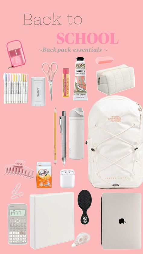 School Backpack Essentials, Sport Backpack, School Bag Essentials, Backpack Essentials, Shea Butter Hand Cream, Back To School Backpacks, Bag Essentials, Pink Grapefruit, Burts Bees