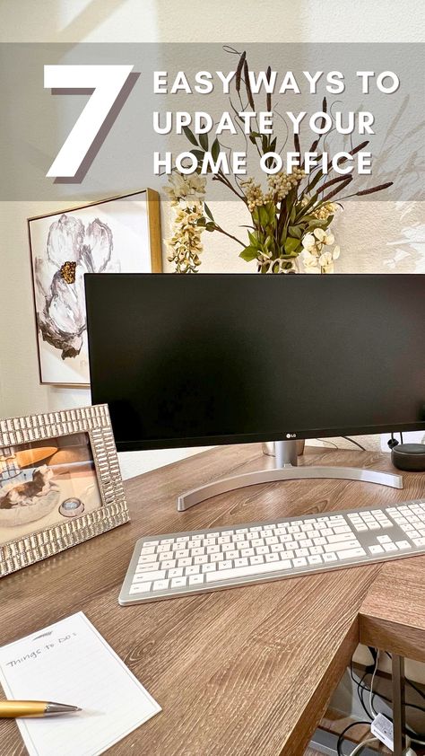 Upgrade your home office game effortlessly! 🖊️✨ Uncover 7 quick and easy tips in our latest blog to refresh your workspace. 💡🏢 Living Room Glam, Office Transformation, Productive Home Office, Energizing Colors, Decluttering And Organizing, Luxe Bedroom, Display Family Photos, Ergonomics Furniture, Office Games