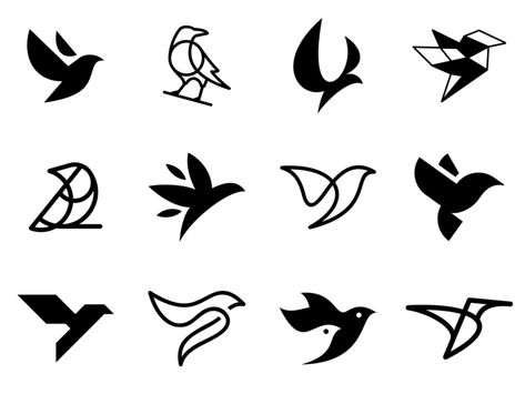 BIRDS by artsigma on Dribbble Crow Logo, Pictogram Design, Bird Logo Design, Lab Logo, Logo Design Inspiration Creative, Logo Sketches, Logo Graphic Design, 타이포그래피 포스터 디자인, Bird Graphic