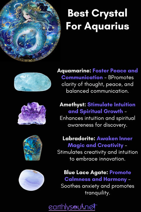 Four crystals to support innovation and harmony for Aquarius Crystals For Aquarius Zodiac, Aquarius Crystals Stones, Aquarius Witchcraft, Aquarius Stones And Crystals, Aquarius Gemstones, Aquarius Stones, Crystals For Aquarius, Aquarius Crystals, Witchy Astrology