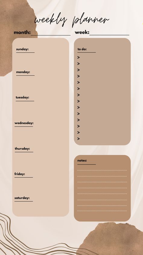 Daily Planer Organisation, Cute Weekly Planner Template Aesthetic, Aesthetic Planner Ideas Template, Planing Aesthetic Idea, 2024 Daily Planner, Printable Notes Templates Aesthetic, 2024 Monthly Planner, Aesthetic List Template, Aesthetic Planer