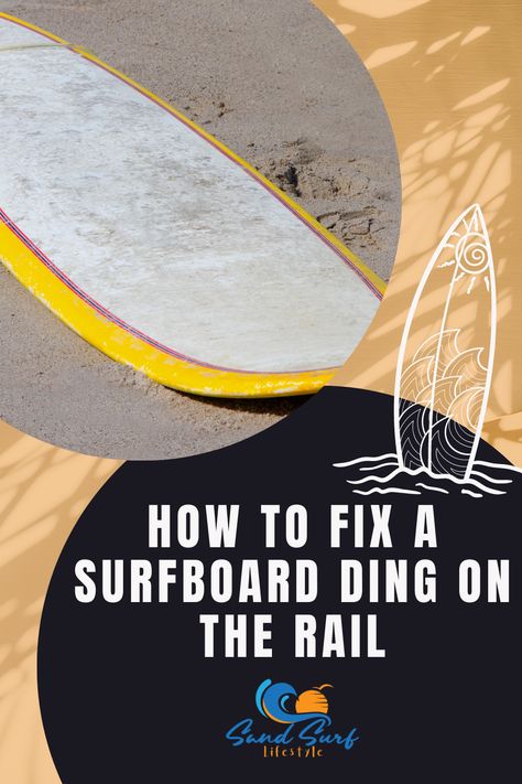 You can fix a surfboard ding on the rail yourself. You will need to use some easy-to-find materials and follow a few steps below to complete the repair. If you are not comfortable repairing the dings yourself, you can take your board to a surf shop. Surfer Look, Ocean Sports, Sand Surfing, Surf Lifestyle, Ocean Sounds, Surf Board, Surf Shop, Beach Babe, Building Design