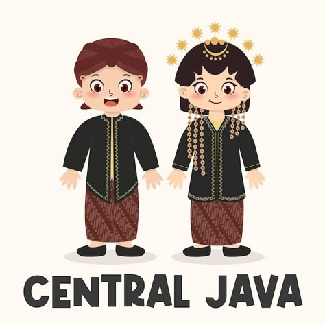 Indonesian Clothes, Indonesian Clothing, Adat Jawa, Smart Box, Central Java, Teacher Help, Worksheets For Kids, Vector Photo, Traditional Outfits