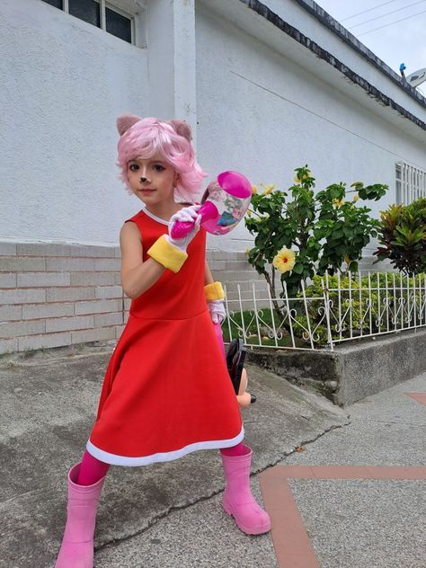 Amy Sonic Costume, Amy Rose Costume, Sonic Cosplay, Sonic Costume, Amy Sonic, Rose Costume, Sonic Party, Kids Halloween Costumes, Birthday 5