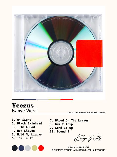 Yeezus Album Cover, Kanye West Poster, Yeezus Kanye, Hip Hop Wall Art, Kanye West Yeezus, Custom Album Covers, Guilt Trips, Album Cover Poster, Custom Wall Art