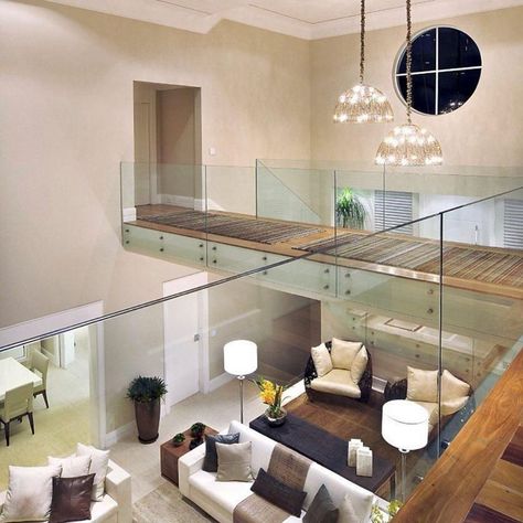 Glass Railings | Super Glass & Mirror Service Inc. | Handrail Wall Room Design, Design Backyard, Decor Salon, Room Decoration Ideas, Casa Country, Floor Ideas, Ideas Room, Lan Can, Design Room