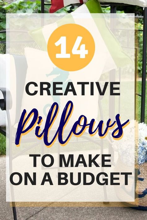 Decorate on a budget with these easy and creative hand made pillow covers to add to your living room, bedroom or outdoor chair cushions. These cheap pillow diy projects are fun to make, you'll find sew and no sew ideas so check out these diy pillow cover ideas. #diy #decorpillows #pillowcovers Small Pillows Ideas, Cushion Covers Ideas Diy How To Make, Unique Pillows Diy, Diy Chair Covers No Sew, Outside Pillows, No Sew Ideas, Pillow Cover Ideas, Frugal Homemaking, Diy Cushion Covers