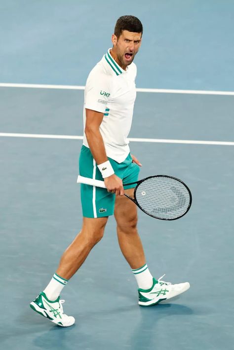 Tennis Outfit Mens, Novak Đoković, Tennis Photography, Male Fitness, Tennis Outfits, Tennis Outfit, Running Wear, Tennis Match, Tennis Fashion