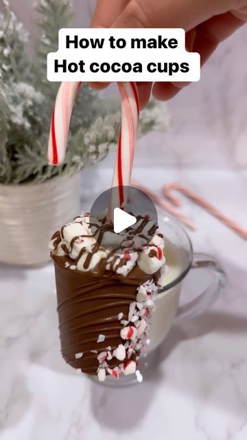 Hot Chocolate Bombshell Cup, Hot Cocoa Cups Diy, Hot Chocolate Bombshell Recipe, Hot Chocolate Bombshell, Hot Chocolate Candy Cane, Hot Cocoa Cups, Party Food Trays, Hot Chocolate Cups, Yogurt Recipes Healthy