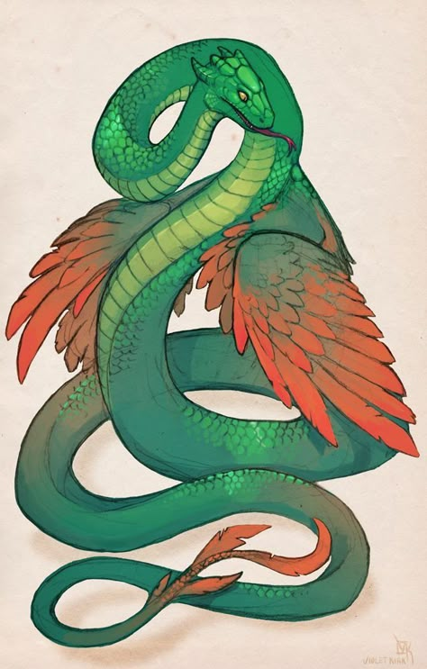 Amphithere Dragon, Quetzalcoatl Art, Cool Dragons, Fantasy Beasts, Mythical Beast, Dragon Lover, Fantasy Creatures Art, Creature Feature, Mythical Creatures Art