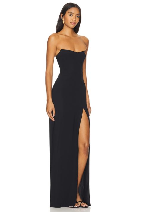 Amanda Uprichard VESTIDO IVY en Black | REVOLVE Homecoming Looks, Manhattan Lifestyle, Luxe Clothing, Parsons School Of Design, Amanda Uprichard, Fast Paced, Crepe Fabric, Clothing Line, Long Dresses