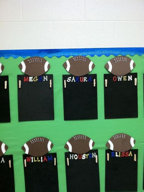 Sports Classroom Door, Tree Display Classroom, Sports Bulletin Board Ideas, Willow Tree Display, Football Bulletin Boards, Sports Bulletin Boards, School Sports Theme, Sports Theme Classroom, Sports Classroom