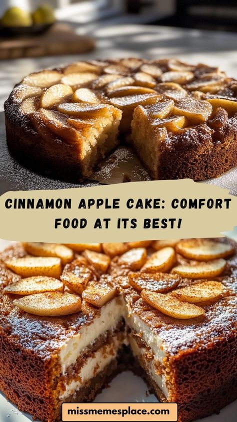 Indulge in a slice of Cinnamon Apple Cake: A Cozy Delight! This cake blends tender apples with warm cinnamon, creating a comforting dessert. Easy to bake, it’s perfect for brunch or as an after-dinner treat. Celebrate the flavors of fall with this delicious recipe that warms the soul! Christmas Apple Cake, Cinnamon Apple Cake, Cake Recipe Moist, Apple Pie Cake, Apple Cinnamon Cake, Apple Cakes, Easy To Bake, Apple Cake Recipe, Apple Dessert