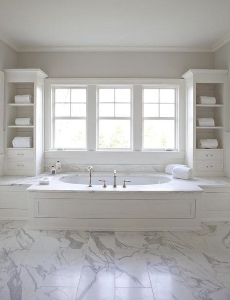 Drop In Tub Ideas - Traditional - bathroom - Milton Development White Subway Tile Bathroom, Window Bathroom, Drop In Tub, White Bathroom Cabinets, Tub Ideas, Bad Inspiration, Bathroom Design Inspiration, Bathroom Tub, Trendy Bathroom