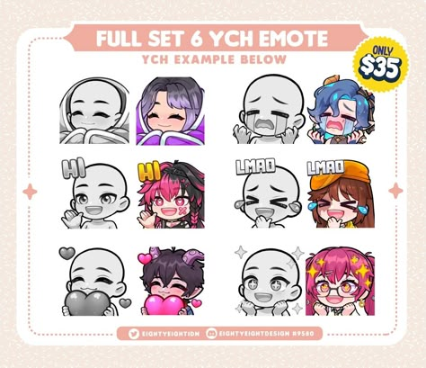 Vtuber Emotes Base, Emotes Twitch Base, Emote Template, Emotes Base, Emote Base, Emote Reference, Vtuber Emotes, Emote Ideas, Twitch Streaming Setup