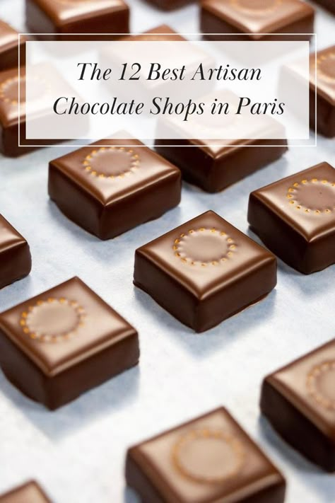 Best Chocolate In Paris, French Chocolate Desserts, Chocolatier Recipes, Paris Chocolate, Chocolate Shops, French Chocolate, Paris Trip, Free Printable Art, Artisan Chocolate