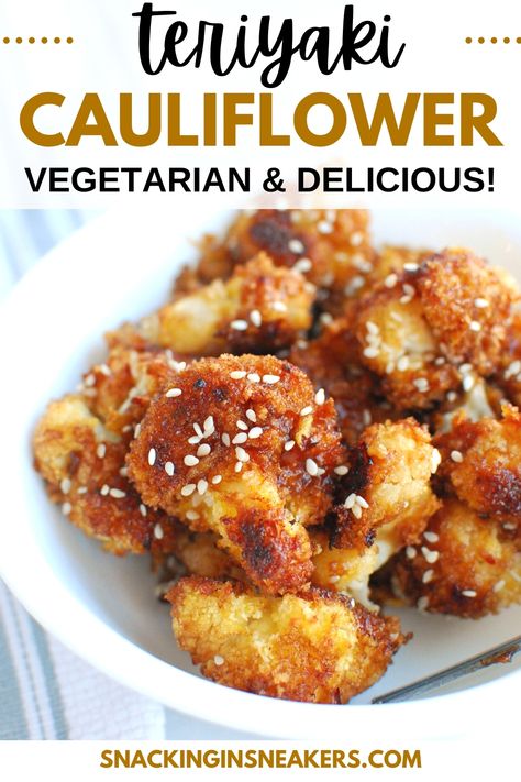 Teriyaki Vegetarian, Cauliflower Teriyaki, Vegan Cauliflower Tots, Cauliflower Thins, Vegetarian Takoyaki, Baked Cauliflower Recipe, Cauliflower Bread, Teriyaki Sauce Recipe, Healthy Fitness Meals