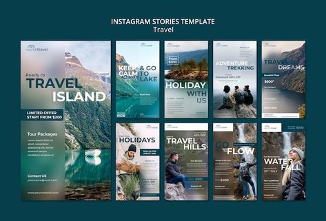 Sns Design, Holiday Social Media Posts, Travel Template, Lake Trip, Travel Design, Free Instagram, Social Media Banner, Travel Instagram, Instagram Design