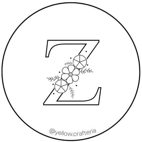 z letter Hand Embroidery Letters, Z Letter, Embroidery Hoop Art Diy, Embroidery Stitches Beginner, Hand Embroidery Patterns Free, Simple Hand Embroidery Patterns, Embroidery Lessons, Hand Embroidery Kits, Embroidery Alphabet