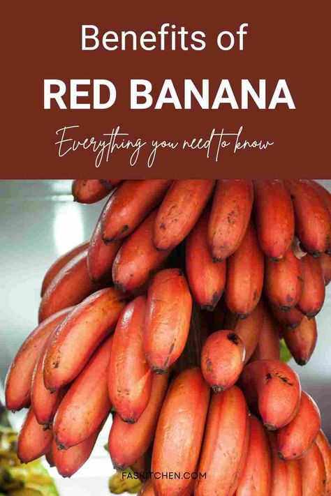 A Pinterest pin featuring a collage of red bananas and informative text. The image showcases the nutritional benefits, creative uses, and tips on buying and storing red bananas. Perfect for anyone interested in exploring new flavors and embracing healthy living. #RedBananas #BananaGuide #HealthyLiving Banana Health Benefits, Red Banana, Banana Benefits, Unique Fruit, Fruit Benefits, Nutrition Health, Culinary Skills, Healthy Digestion, Improve Digestion