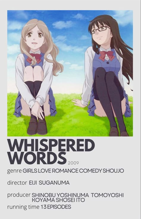 Whispered Words Anime, Gl Recommendations Manga List, Recommended Anime Yuri, Gl Movie Recommendations, Gl Anime Recommendation, Gl Recommendations Manga, Anime Recommendations List Yuri, Gl Animes To Watch, Gl Recommendations