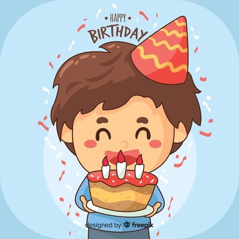 Happy Birthday Little Boy, Birthday Celebration Decorations, Happy Birthday Illustration, Birthday Wishes For Kids, Happy Birthday Boy, Happy Birthday Kids, Background Birthday, Ideas Cumpleaños, Birthday Cartoon